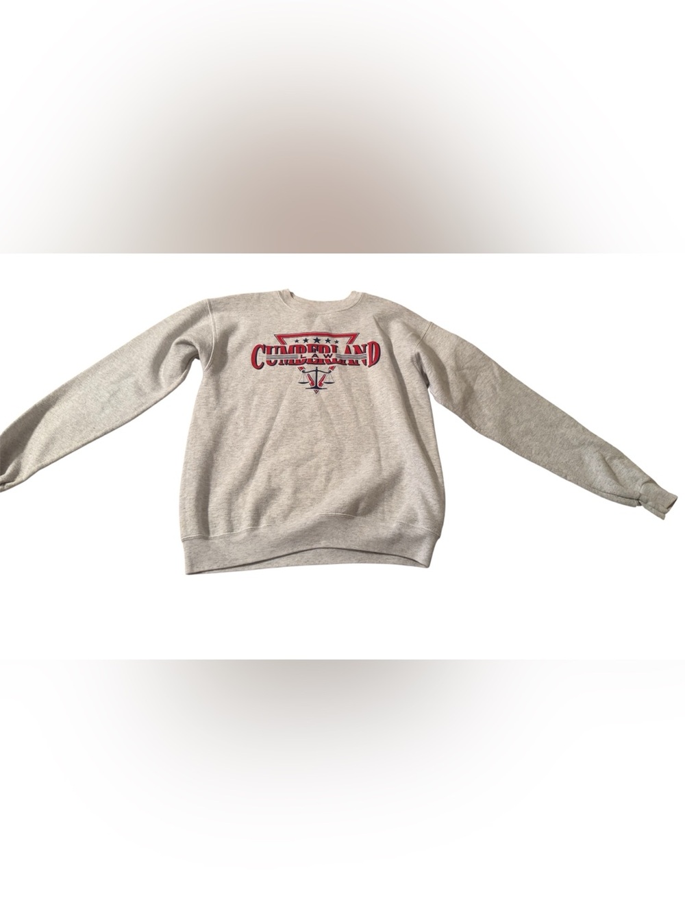 Cumberland Graphic Crewneck Sweatshirt - Gray with Red Accent